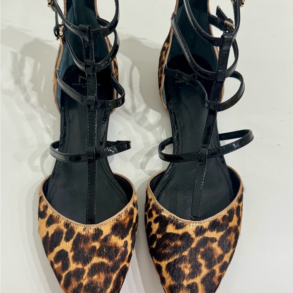 Marc Fisher Leopard Print Strappy Heels